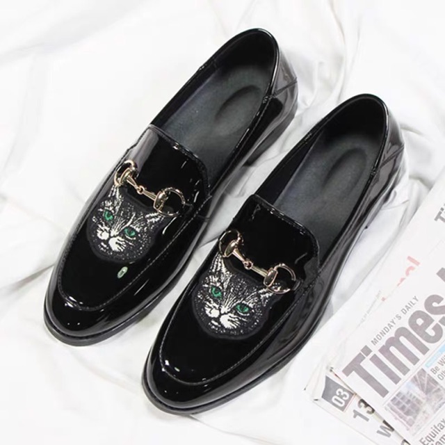 Giầy lười mọi bóng mèo xanh mới ( giầy mèo bóng )