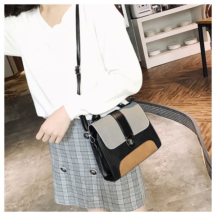 Túi hộp da lộn phối màu đẹp Korea style
