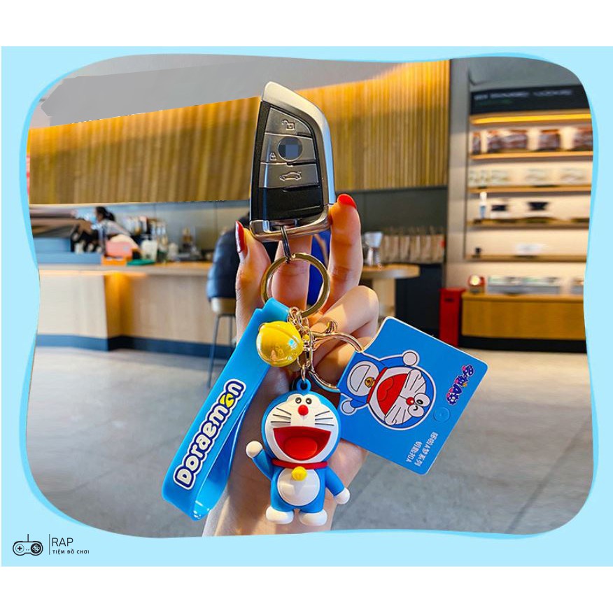 Móc khóa hoạt hình Doraemon 3D cao cấp siêu xinh dùng làm quà tặng, dây treo balo, túi xách, ví cầm tay - Ráp