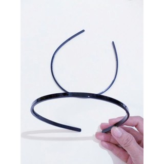 Bờm cài tóc bản vuông nhỏ 4mm (màu đen bóng)