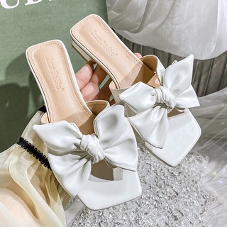 Sandal cao gót nữ đính kèm nơ xinh, cao 2p - 9p, đủ màu, size 33-44