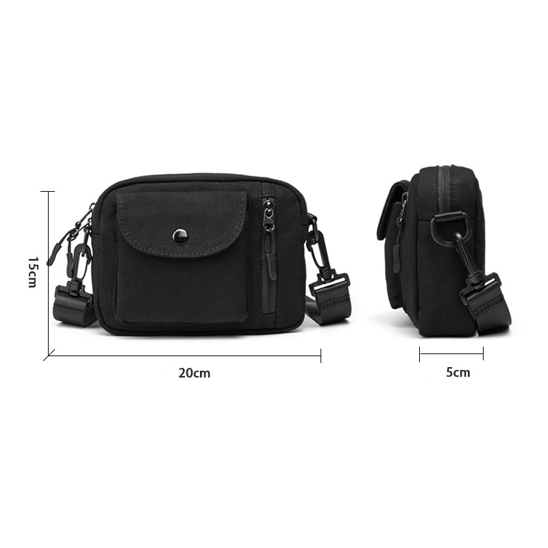 Túi Nam Đeo Chéo Mini LEO Vải Oxford Cao Cấp Chống Nước Màu Đen T32