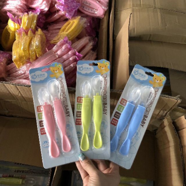 SET 2 THÌA SILICON ĂN DẶM CHO BÉ
