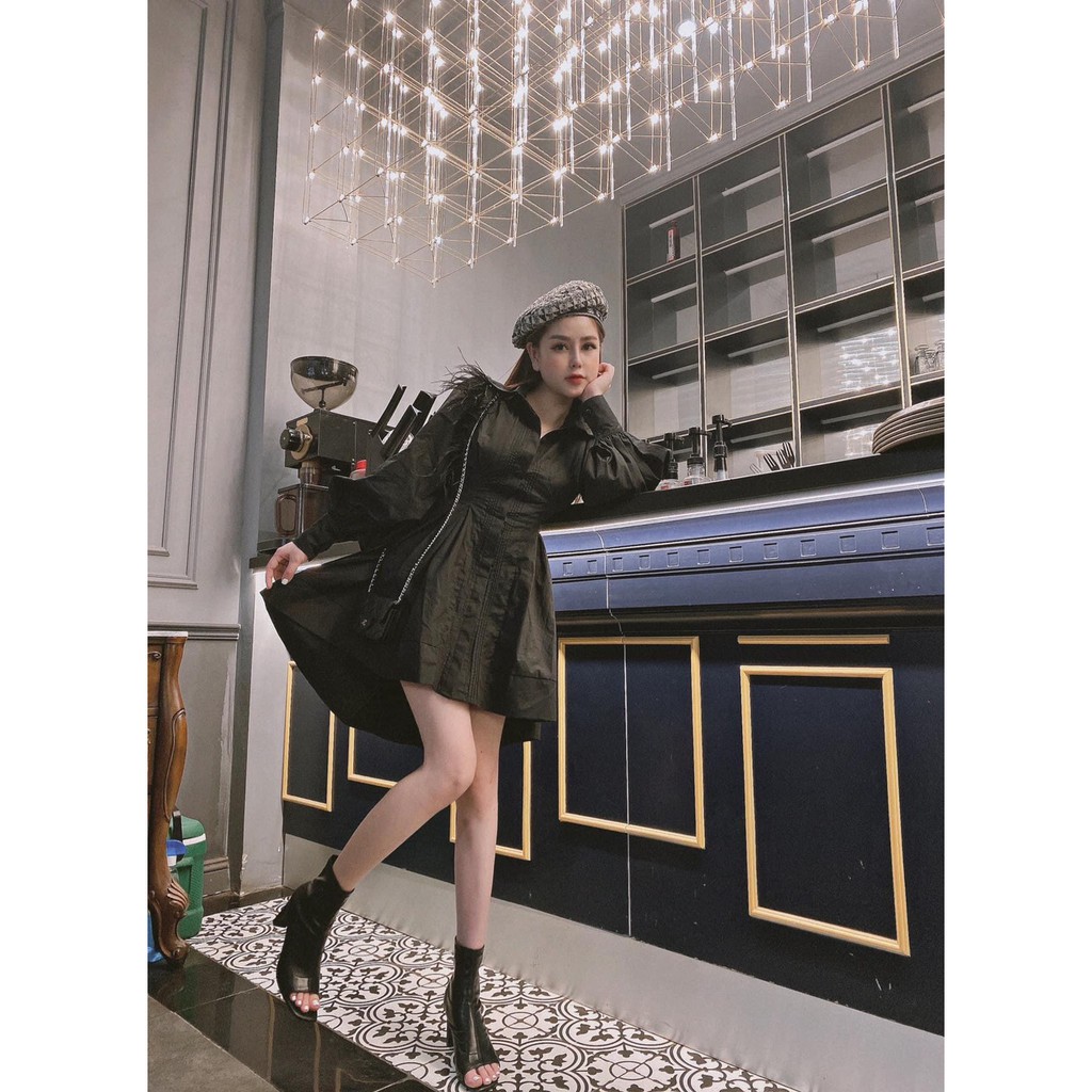 [Mã FAGREEN1505 giảm tới 30K đơn 99K] Váy Sơ Mi Thô Tay Bồng Đuôi Tôm - Váy Đầm Nữ Xinh | BigBuy360 - bigbuy360.vn