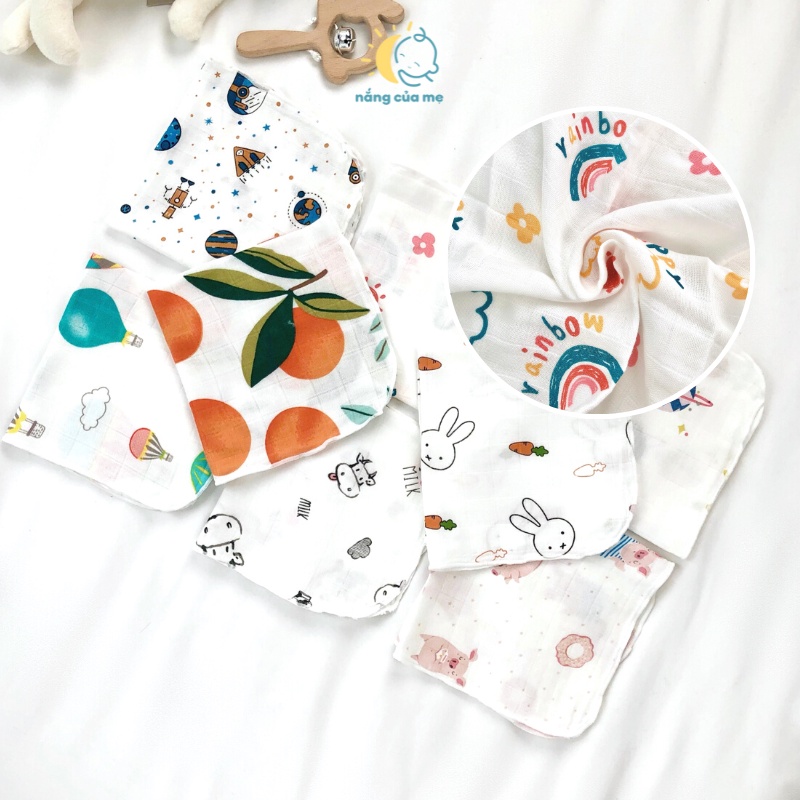 Khăn Sữa Sợi Tre Chính Hãng Mẹ Nắng thấm hút rất tốt, càng giặt càng mềm _KHANXO