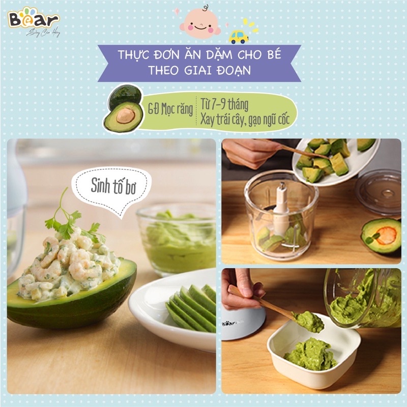 Máy Xay Đa Năng Bear 300ml Model GR-B03V2 Nhỏ Gọn Xay Ăn Dặm, Sinh Tố Bảo Hành Chính Hãng 18 Tháng