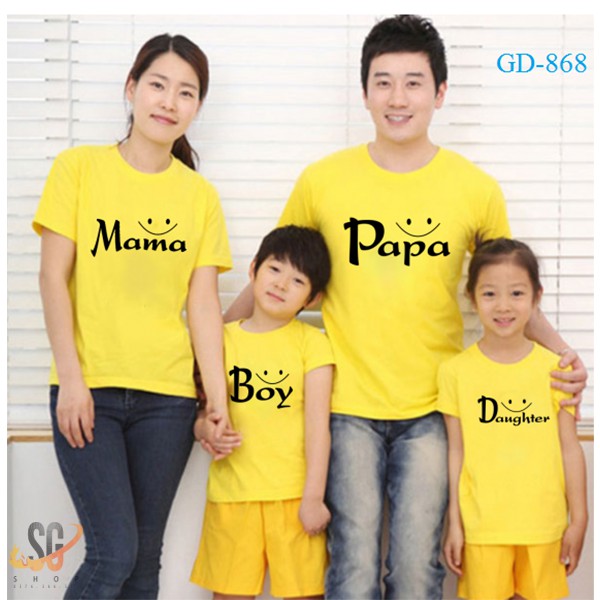 Áo Đôi Gia Đình THUN COTTON - Màu Vàng GD868VD