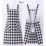 ONLY HOUSE Tạp Dề Bằng cotton Lanh Chống Bẩn In Caro Dễ Thương Cho Nữ