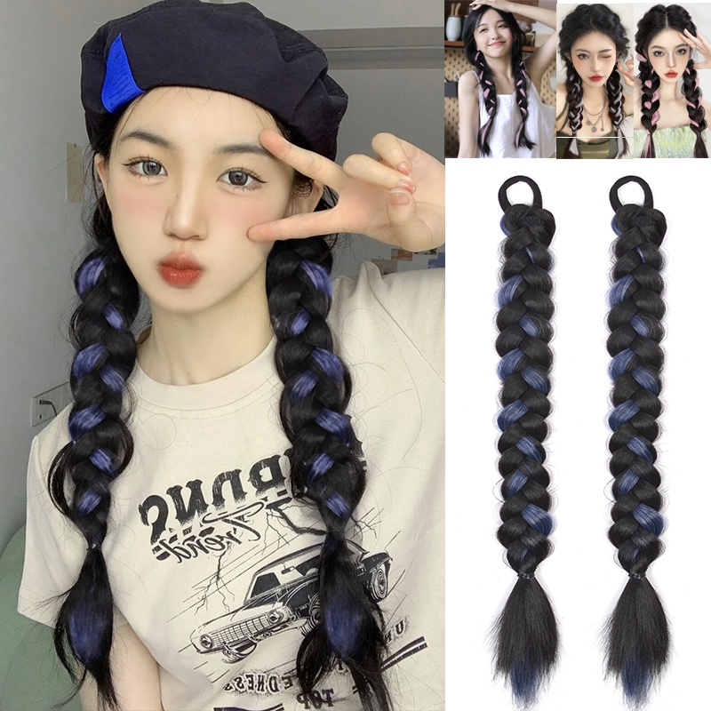 Bộ 2 Tóc Giả Thắt Bím Đuôi Ngựa Tự Nhiên