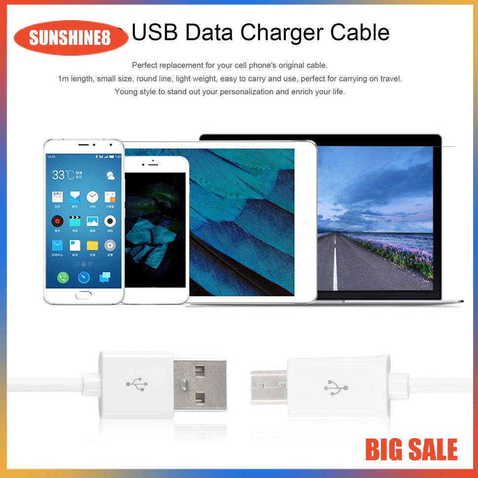 【SUN】1m 3ft Round V8 USB to Micro USB Good Quality Charge Data Cable for Samsung