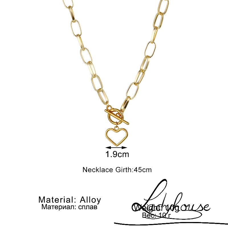 Vòng cổ choker màu vàng/bạc mặt hình trái tim cổ điển cho cặp đôi