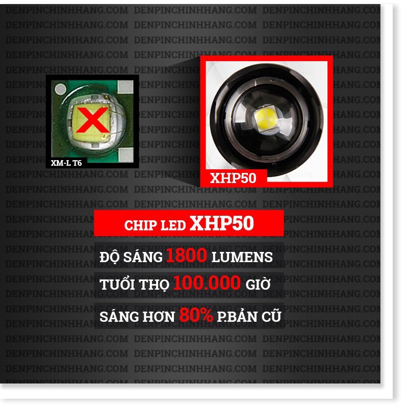 Đèn pin siêu sáng XH P50 cực mạnh