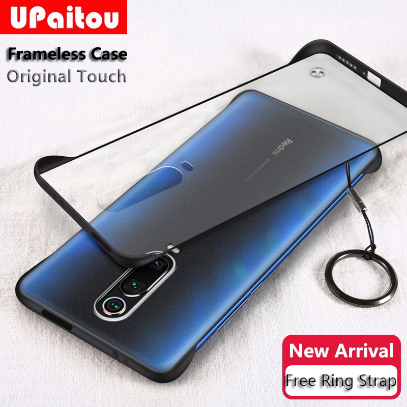 Frameless Casing Xiaomi Poco X3 NFC Mi Note 10 8 Lite 9 SE 9T Poco F2 Pro Pocophone F1 Frosted Phone Case Protective Back Cover + Free Ring Lanyard