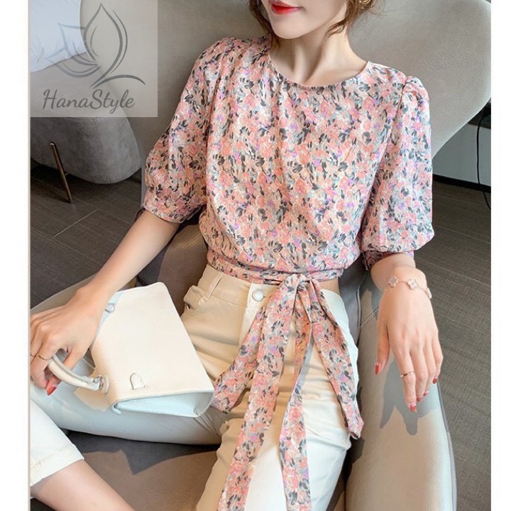 Áo kiểu nữ họa tiết hoa nhí ngày hè - thích hợp mặc đi làm, dạo phố