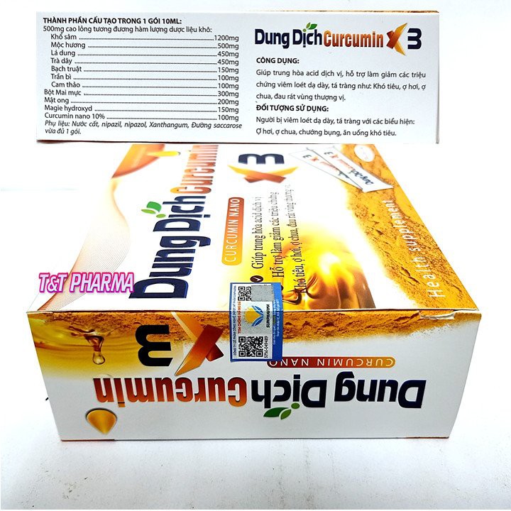 Dung Dịch Curcumin Nano X3 - Hỗ Trợ Giảm Viêm Loét Dạ Dày