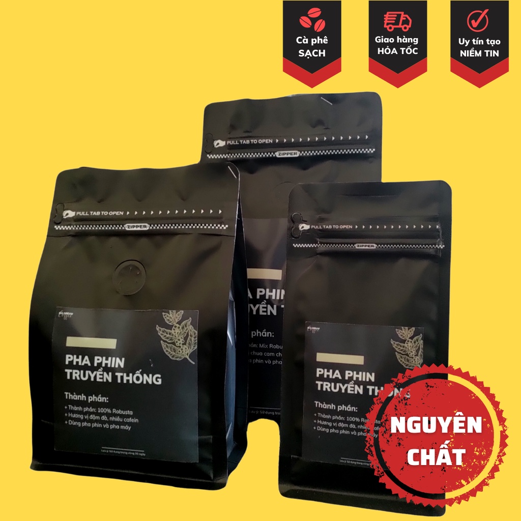 Cafe Việt PHA PHIN TRUYỀN THỐNG 125g cà phê nguyên chất hương vị đậm đà hậu ngọt không sánh gắt - Big Dream Coffee