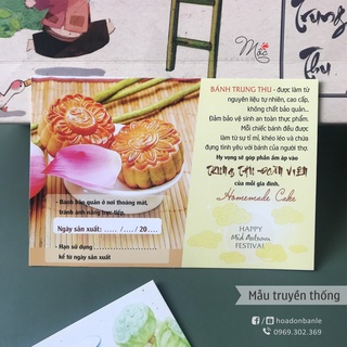Thiệp ghi hạn sử dụng bánh Trung thu - mẫu Truyền thống