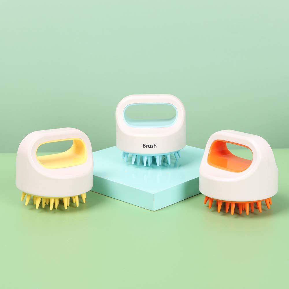 [Hàng mới về] Bàn chải gội đầu silicon mát xa da đầu thoải mái phối màu tương phản đẹp mắt