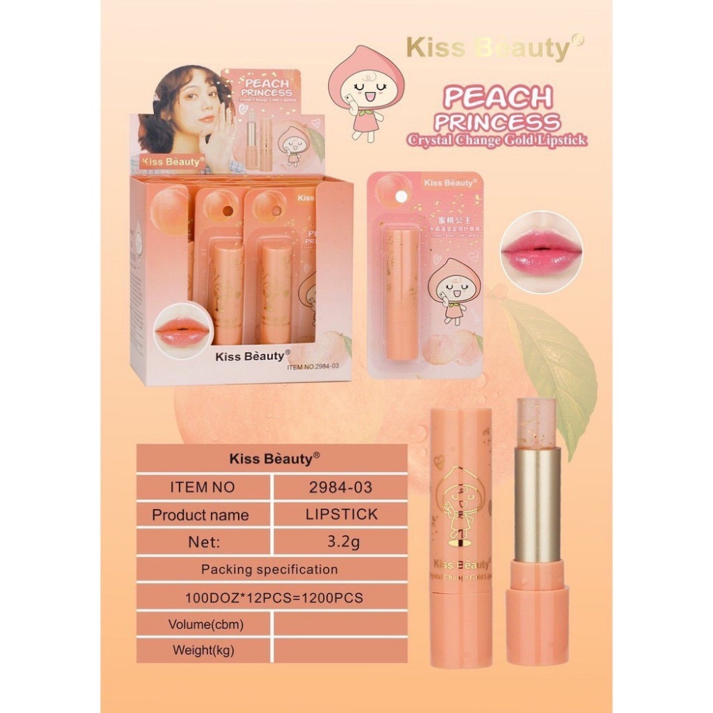 Son Dưỡng Môi Kiss Beauty Mềm Môi, Lên Màu Tự Nhiên, Cấp Ẩm Cho Môi