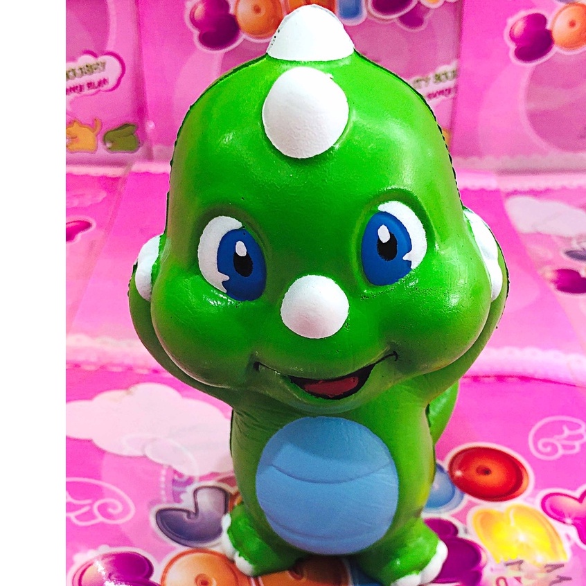 Squishy Lớn JUMBO Hình em bé khủng long xanh Đồ Chơi Xốp Giảm Stress Hình mềm mịn dễ Thương đàn hồi Cho Bé