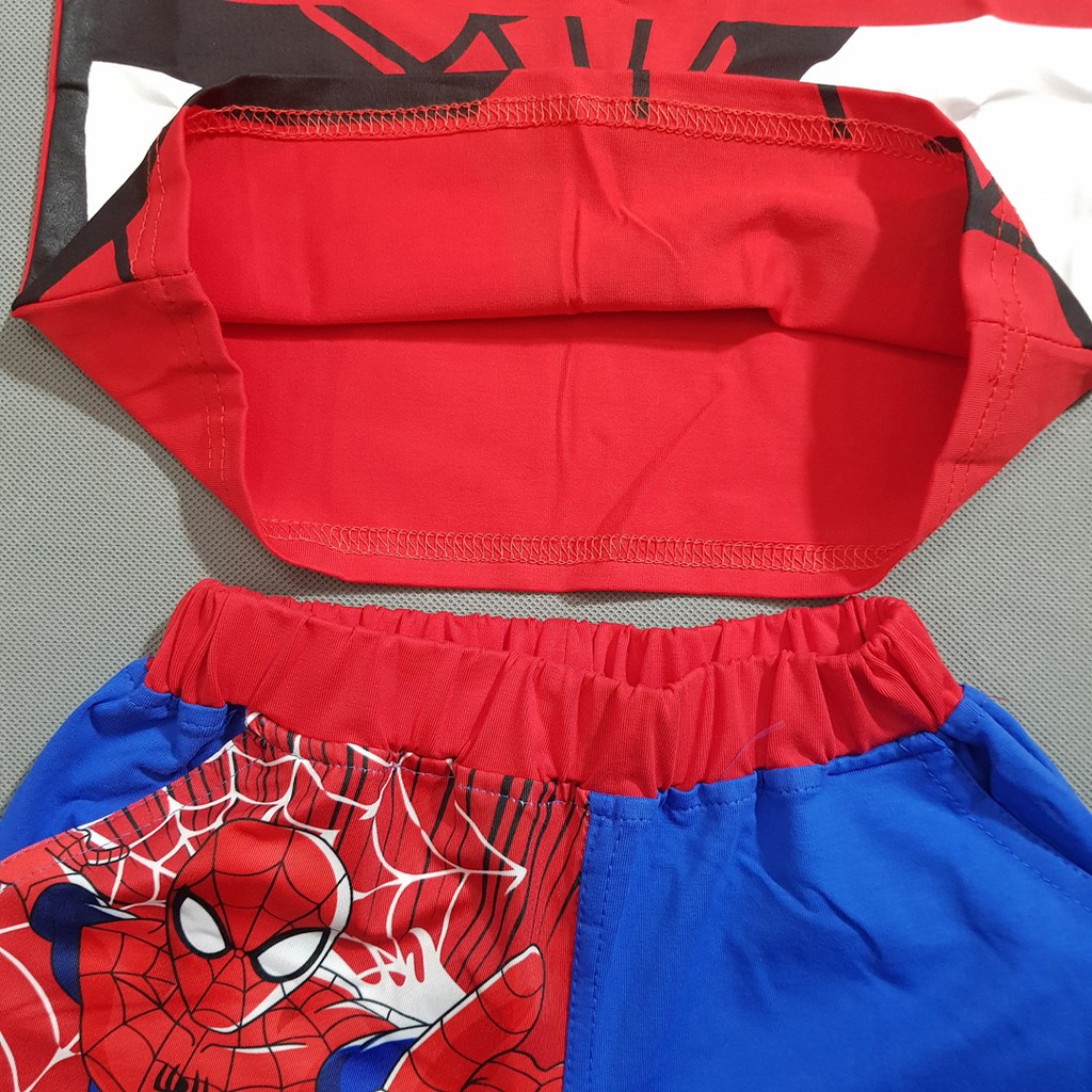 Bộ thun cotton người nhện spiderman kèm nón cực ngầu bé trai