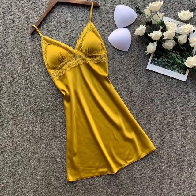 Sx 658 váy ngủ lụa satin -Đầm ngủ cao cấp - KellyWang | BigBuy360 - bigbuy360.vn