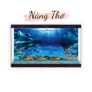 DECAL TRANH 3D DÁN HỒ CÁ_DECAL NÀNG THƠ