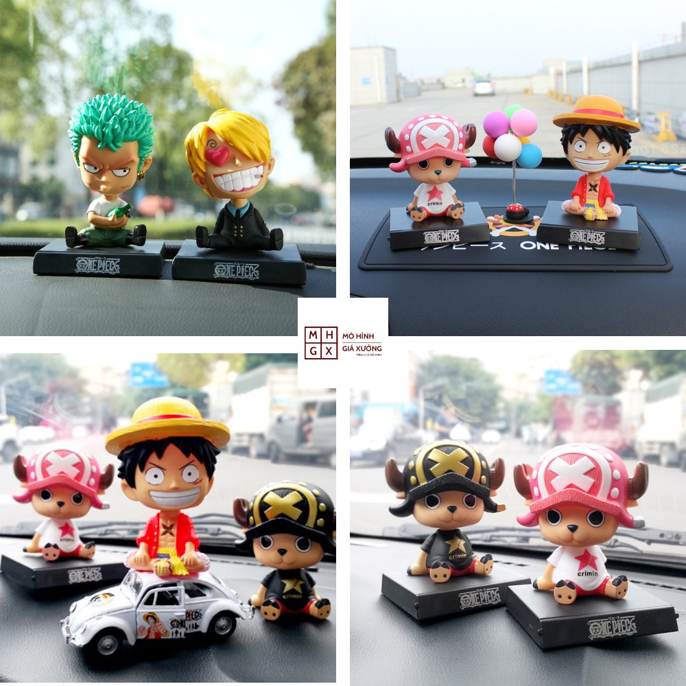 Mô hình One Piece Luffy Zoro Sanji Chopper lắc đầu  Sabo siêu dễ thương ngỗ nghĩnh thích hợp trang trí bầy bàn bầy taplo