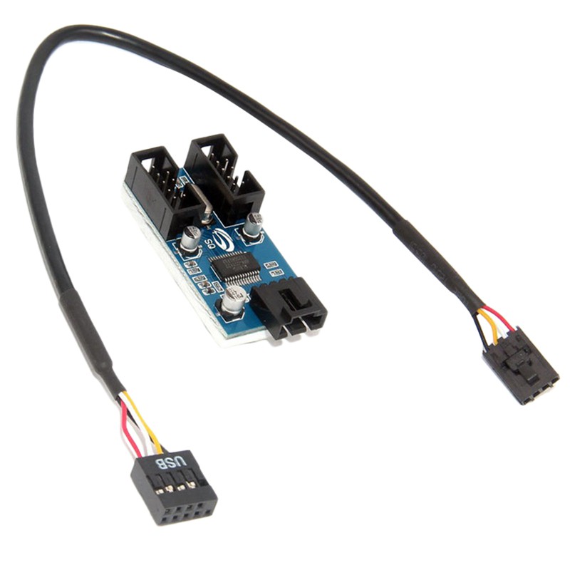 9Pin Motherboard Header To Dual 9-Pin Male Usb Extension Cable