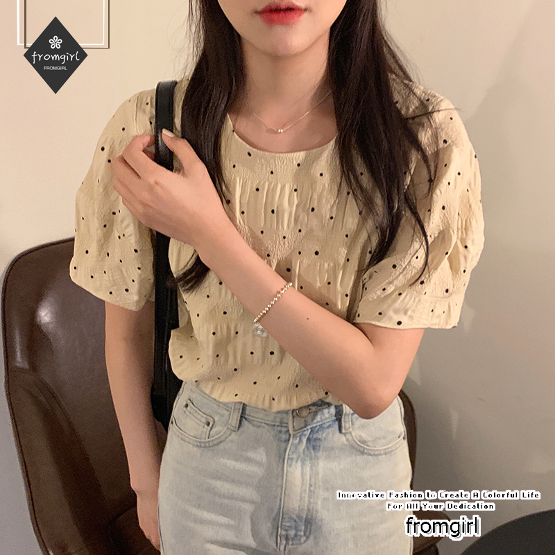 Áo Sơ Mi Nữ Tay Ngắn Dáng Rộng Kiểu Retro Phong Cách Hàn Quốc