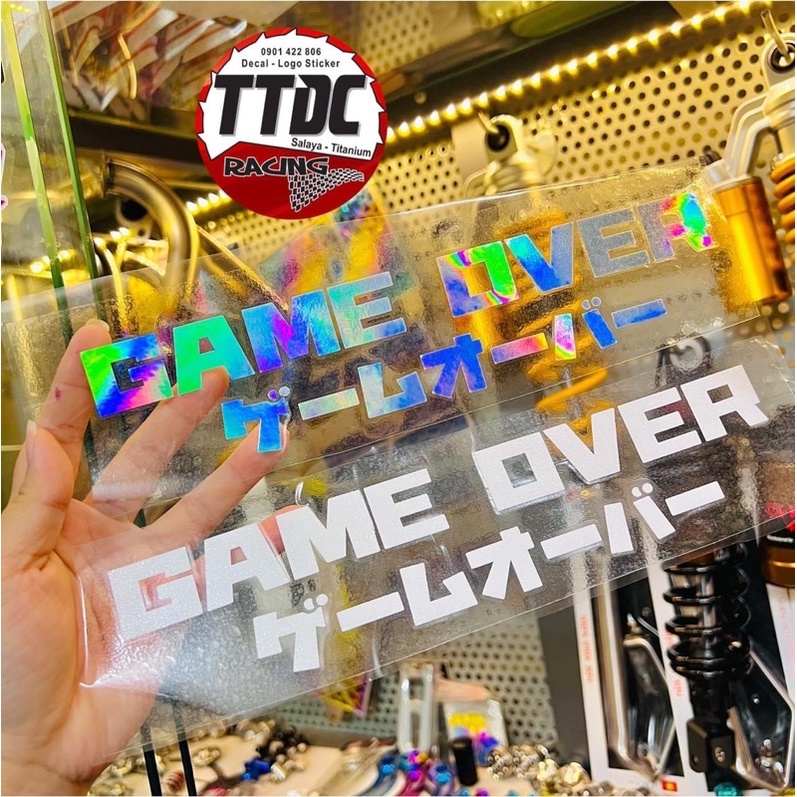 Tem Sticker Japan Game Over nổi trên mọi nền màu 🇯🇵