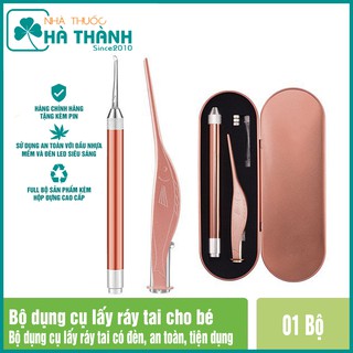 Dụng cụ lấy ráy tai có đèn an toàn cho bé - Tặng kèm pin và đầy đủ phụ kiện.
