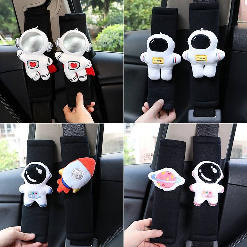 Car Safety Belt Shoulder Pad Cover Cartoon Cute Astronaut Car Safety Belt Anti-Strangulation Protective Case Car Interior Ornaments Auto department store supplies
