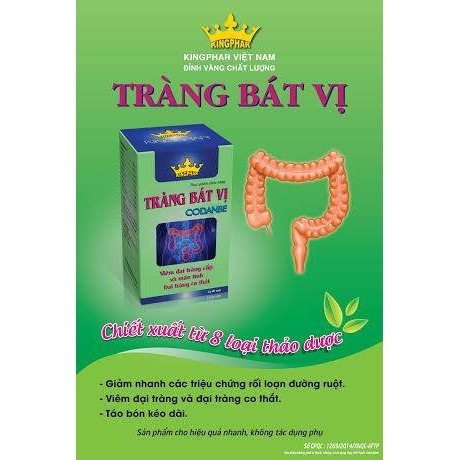 Tràng Bát Vị Codanbe Kingphar- Hỗ trợ cải thiện viêm đại tràng cấp và mãn tính (Hộp 40 viên)