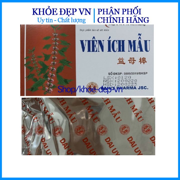 Viên uống Ích Mẫu - Bổ huyết - Điều Kinh - Hộp 20 viên - Đại Uy