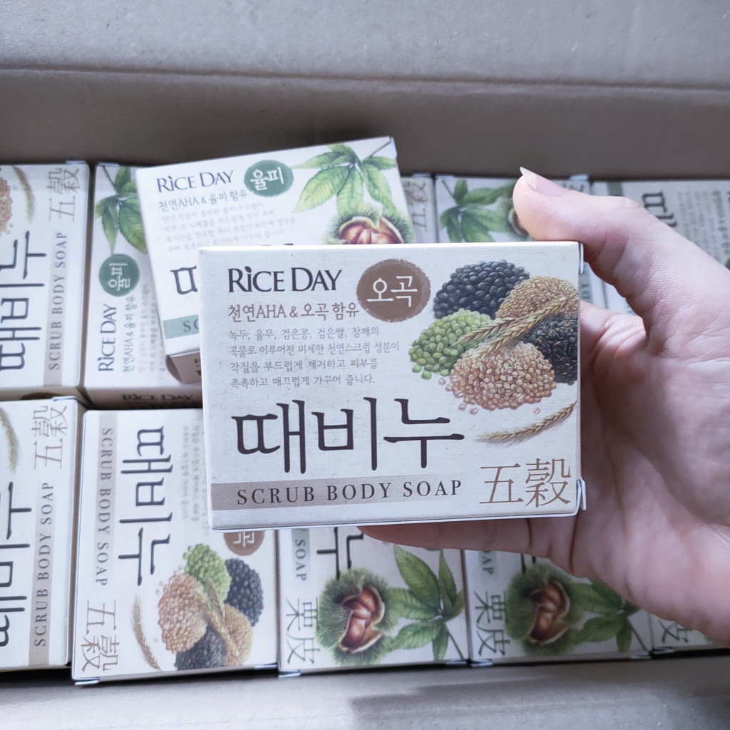 Xà phòng tắm thảo dược thiên nhiên chiết xuất ngũ cốc Hàn Quốc, xà phòng cục soap tẩy da chết trắng da ngừa mụn | BigBuy360 - bigbuy360.vn