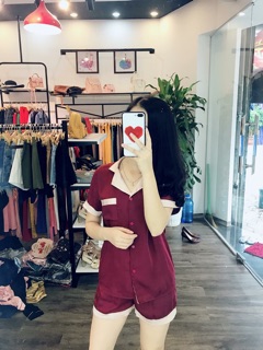 Bộ pizama lụa cộc