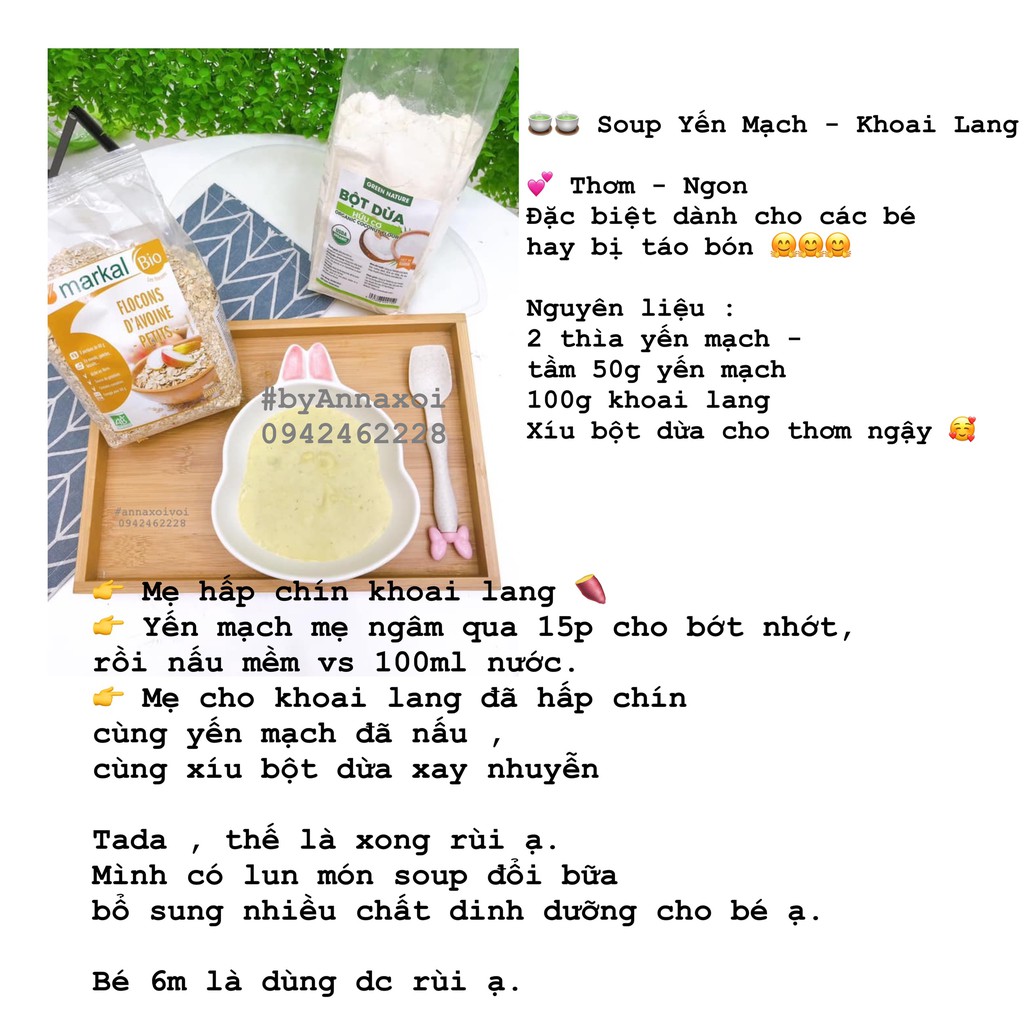 Bột dừa hữu cơ làm bánh - rắc đồ ăn cho bé Green Nature ( Date T11/22)