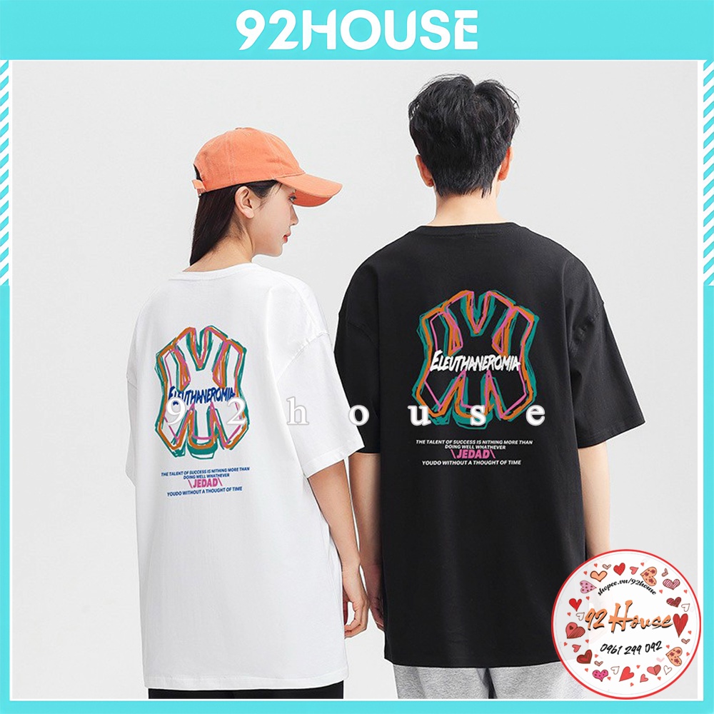 Áo phông tay lỡ phom rộng unisex hình học áo thun nam nữ tay ngắn