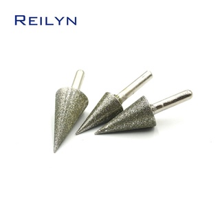 Đầu mài kim cương góc 30 độ mài kim cương mài 60 # shank 6mm 12mm-30mm emery kim cương mài bit cho kim cương đá nguyên liệu
