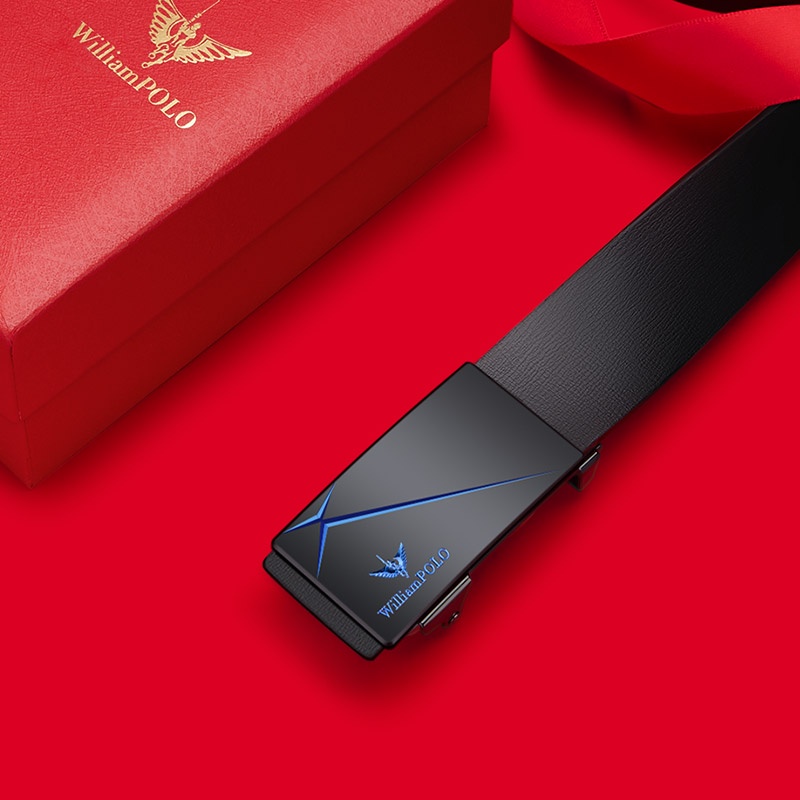 Thắt lưng Nam thời trang - da bò, mặt kim loại cao cấp nhập khẩu chính hãng William Polo - Bảo hành 12 tháng