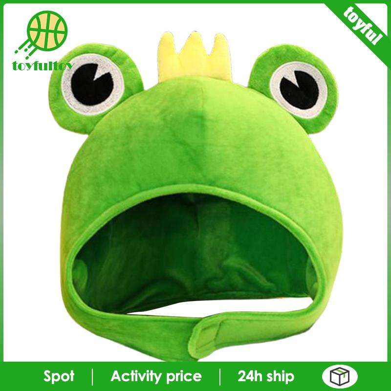 Mũ Trùm Đầu Kèm Khăn Choàng Lông Hình Chú Ếch Đội Vương Miện Hóa Trang Dự Tiệc