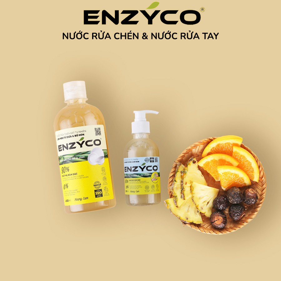 Combo Nước Rửa Tay Và Nước Rửa Chén Sinh Học ENZYCO Làm Sạch Tự Nhiên 90% Enzyme Đậm Đặc 식기 세정제  Dishwashing liquid