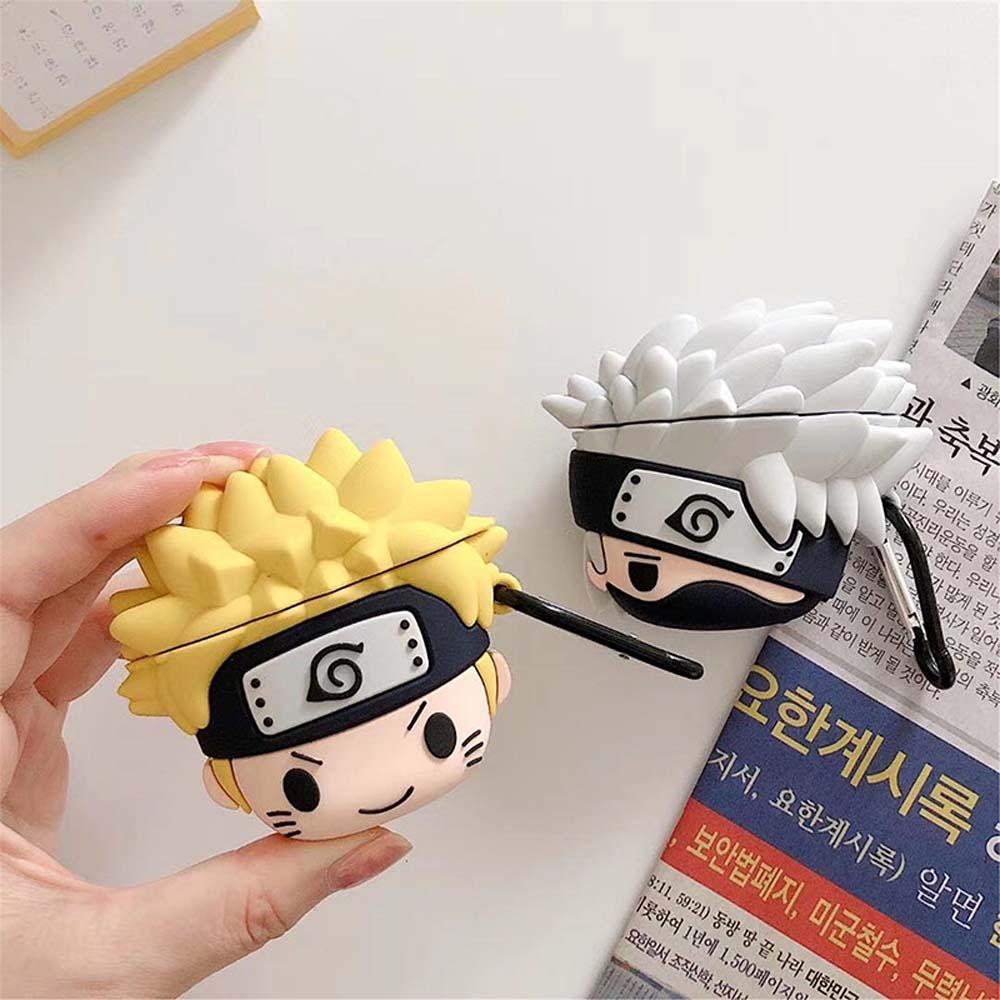 Hộp đựng tai nghe augustina naruto 3d dễ thương uzumaki naruto hộp sạc hatake kakashi silicone mềm tai nghe không dây bluetooth
