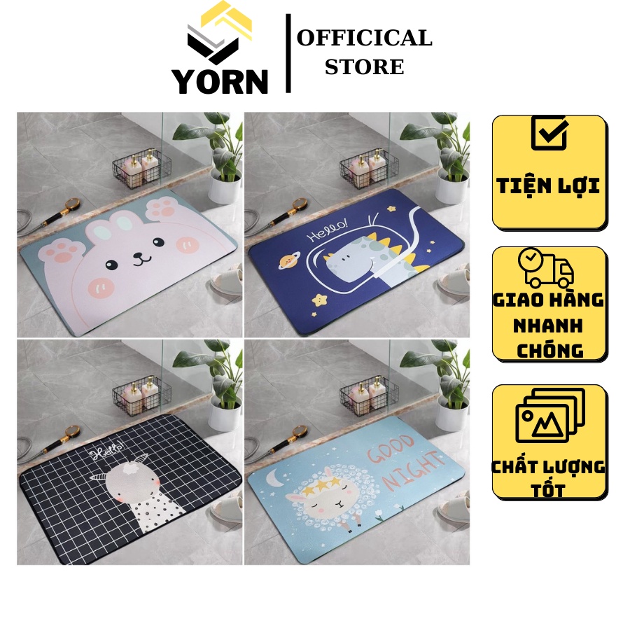 Thảm chùi chân, thảm lau chân vải ép thấm nước kích thước 60x40 cm