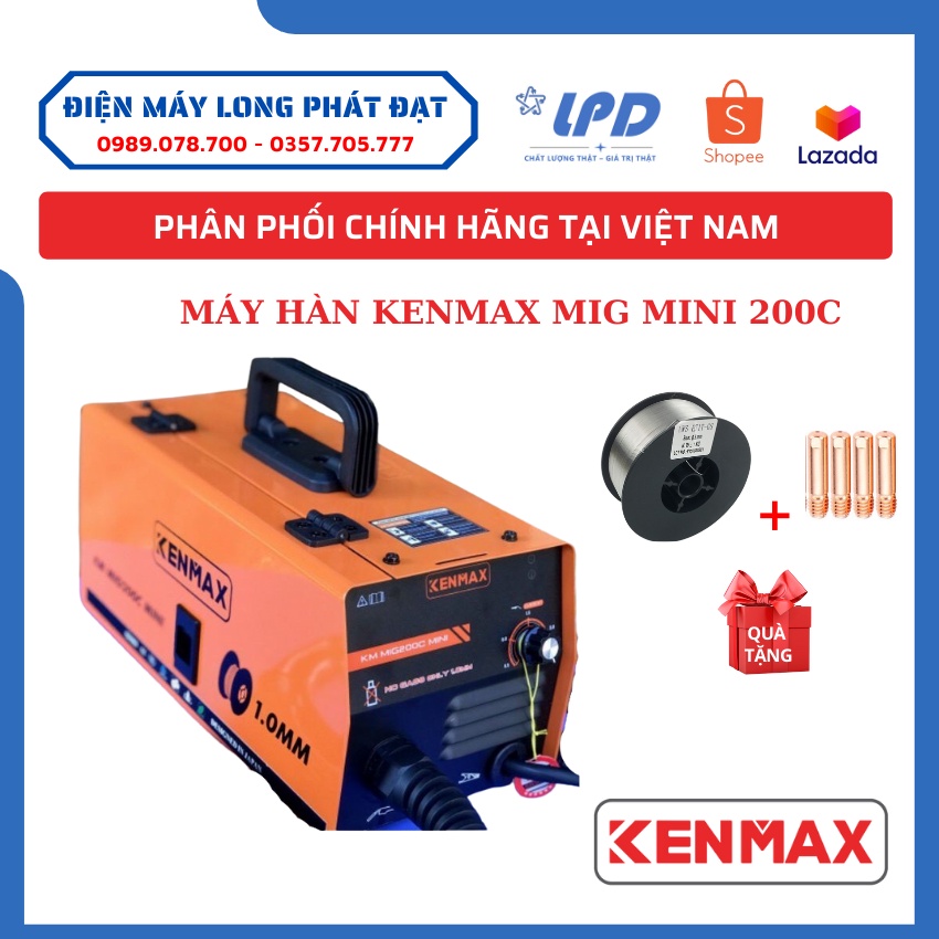 Máy hàn Sasuke & Kenmax MIG mini 200C - Hàn chuyên không khí cuộn dây 1kg - Tặng 1 cuộn dây hàn MIG 1kg