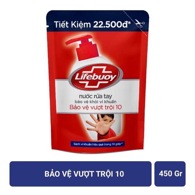 Nước rửa tay Lifebuoy Bảo vệ khỏi vi khuẩn 450gr (Túi)