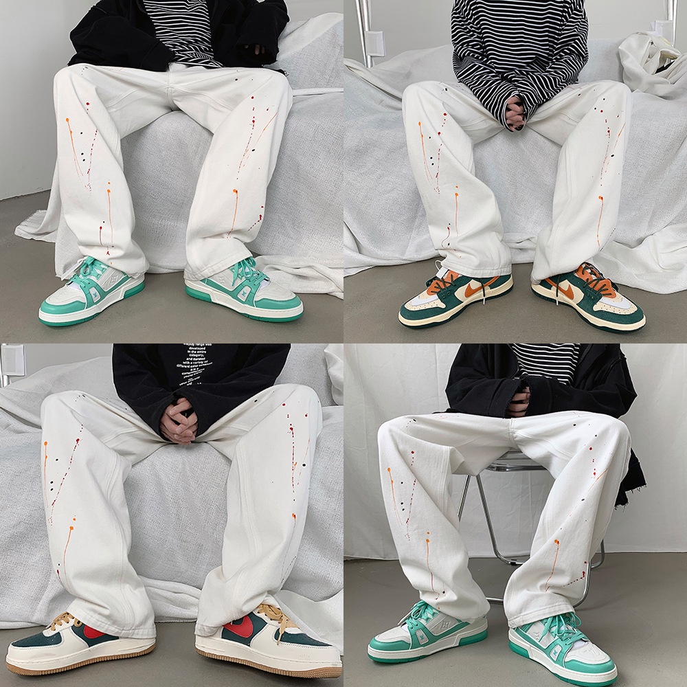 Quần jean ống rộng phong cách hip hop thời trang cho nam