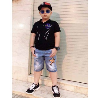 ÁO THUN CỔ TRỤ BÉ TRAI SIZE ĐẠI CỒ