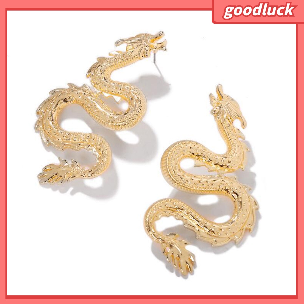 Bông Tai Hình Rồng Chất Liệu Hợp Kim Cho Nữ